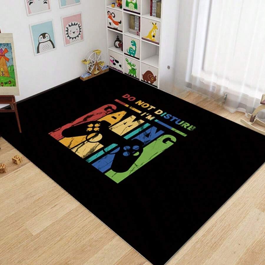 1 Miếng Phim Hoạt Hình 3D Người chơi game Thảm Đối với Con trai Phòng ngủ Thanh thiếu niên , Chơi game Bảng điều khiển Bộ điều khiển Thiết kế Tấm lót Phòng khách Trang trí , Chống trượt Pha lê Sàn nhà , Polyester , Thảm cửa , Chơi game Máy móc Bộ điều khiển Thiết kế Thảm , Phim Hoạt Hình 3D Trò chơi điện tử Phòng Tấm thảm , Chơi game Tấm lót - màu đen - Xem 1