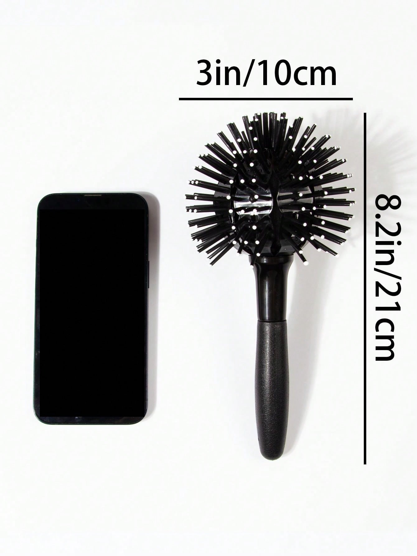 Dry and wet use round hairbrush 1 large plastic funny round dual