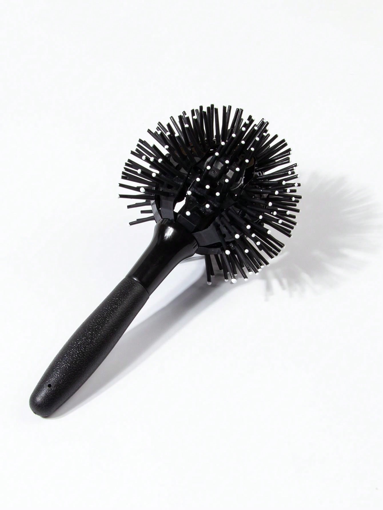 Dry and wet use round hairbrush 1 large plastic funny round dual
