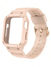 1 Miếng Loại vỏ Và Ban nhạc Tương thích với Apple Watch - Hồng - Xem 3