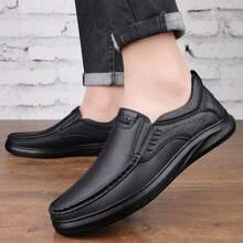 Phong cách mới Thoáng khí & Bền chặt Giày lười Nam Da thật Giày dép Với Thủ công May vá , Thích hợp Đối với Mặc hàng ngày Và Lái , Thời trang Và Giải trí , Áo Da bò Giải trí Giày dép - màu đen - Xem 6