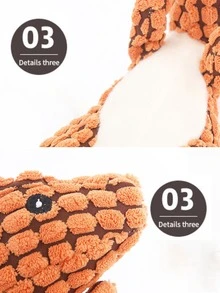 1pc Dinosaur Design Pet Grinding Teeth Squeak Plush Toy Durable Chew Toy For Dog - Orange - View 6