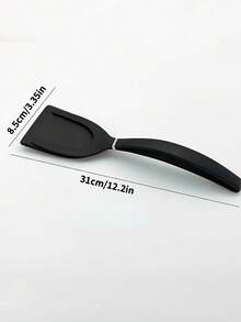 1入組多功能二合一牛排/煎蛋/鬆餅翻轉器和食品夾和麵包鉗廚房工具 - 黑色 - 查看 2