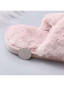Pantuflas para dama de felpa Diseño cruzado Moda Noble Zapatillas de mujer Puntera abierta Zapatillas Zapatillas Caliente Zapatillas Invierno Interior Exterior Confort Zapatos - Rosa - Ver 8