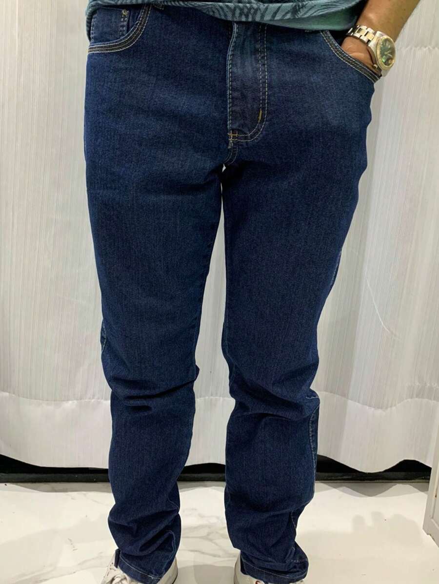 Calça Masculina Jeans Escura Básica - Lavagem escura - Visão 1