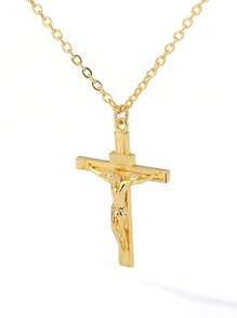 Men's Personalized Fashion Jesus Portrait Cross Pendant Necklace 1 Piece