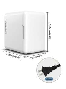 迷你便攜式冰箱，4l/6 罐冷卻器和保溫器，適用於飲料、食品、護膚品等個人尺寸冰箱，適合辦公室、臥室、汽車、露營等 - 白色 - 查看 3