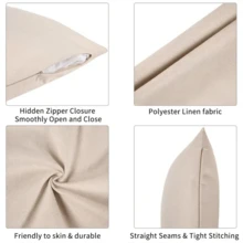 2pcs Christmas Themed Linen Square Pillowcases With Deer Print (pillow Core Not Included) - Chocolate Brown - View 5