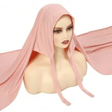 Solid Color Soft Milk Silk Scarf Women's Neckerchief With Tie For Easy Hair Wrapping Witch