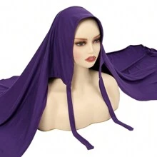 Solid Color Soft Milk Silk Scarf Women's Neckerchief With Tie For Easy Hair Wrapping Witch