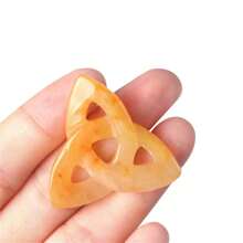 1pc 1inch Natural Stone Irish Knot No Hole Healing Cavring Tumble Ornament And Necklace Pendant