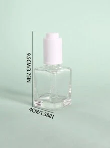 Customized 40ml Transparent Square Glass Dropper Bottle With Dropper Cap And Pressing Rod For Essential Oil Pack Cosmetics Packaging - Clear - View 3