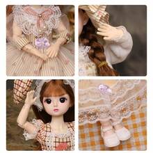 30公分bjd娃娃公仔20關節可動套裝,娃娃公主裙娃娃,搪膠身體娃娃,送禮自用兩相宜 - 米色 - 查看 3