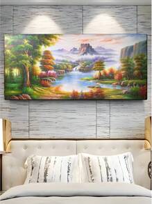 1 幅,海報帆布牆藝術,風景油畫歐式油畫,家居客廳入口水平掛畫,帆布油畫牆壁裝飾無框畫