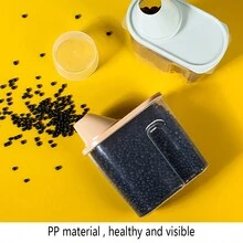 1 Pieza Contenedor De Almacenamiento De Cocina Para Granos Y Recipiente De Arroz Transparente, Bote Sellado De Plástico Transparente - Multicolor - Ver 6