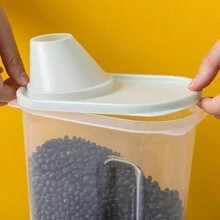 1 Pieza Contenedor De Almacenamiento De Cocina Para Granos Y Recipiente De Arroz Transparente, Bote Sellado De Plástico Transparente - Multicolor - Ver 5