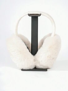 A Women's Beige Fluffy Earmuff - Beige - View 1