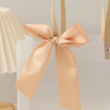 Bow Decor Gift Bag, Clear Plain PVC Portable Gift Storage Bag For Holiday Party - Yellow - View 5