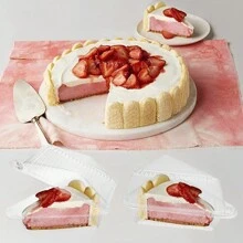 100 Piezas Cajas De Rebanadas De Pastel Reutilizables, Contenedor De Rebanadas De Cupcake Con Tapa, Apilable, Cuadrado Claro, Caja De Postre Individual Y Triangular, Caja De Almacenamiento De Sándwich Y Cheesecake Para Tarta Y Cupcakes - Estilo sándwich transparente - Ver 5