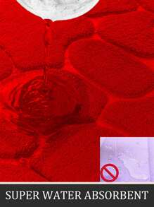 1pc/3pcs Red Stone Embossed Embossed High Resilience Absorbent Non-Slip Bath Mat Single And 3-Piece Sets, Bathroom Floor Rug Home Bathroom Decor Floor Carpet Outdoor Rug Door Mat Fall Decor Bathroom Accessories Back To School Entryway Decor