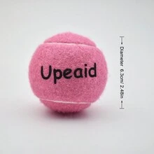 1pc Tennis Ball For Competition & Training With Cute Pink Print, High Elasticity, Felt Covered & Rubber Core, Suitable For Beginners And Outdoor Activities - Dusty Pink - View 5