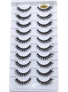 HBZGTLAD 10 Pairs 6D Faux Mink Lashes, Fluffy & Soft Handmade Thick False Eyelashes Strip Lashes,Lashes,Eyelashes,Fake Lashes