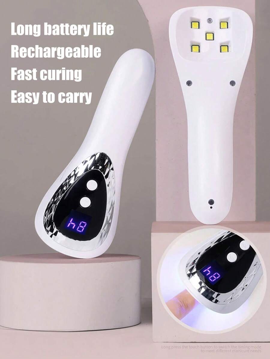 攜帶式可充電手持uv Led指甲乾燥器燈,迷你led Uv燈凝膠指甲油固化機,適用於美甲 - 白色 - 查看 1