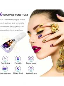 攜帶式可充電手持uv Led指甲乾燥器燈,迷你led Uv燈凝膠指甲油固化機,適用於美甲 - 白色 - 查看 4