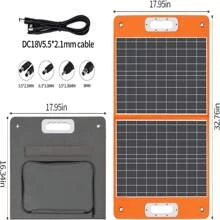 FF FlashFish 200W Portable Power Station 48000mAh Solar Generator Backup Power Battery With 18V/60W Foldable Solar Panel, Portable Solar Charger With DC Output - 黑色 - 查看 2