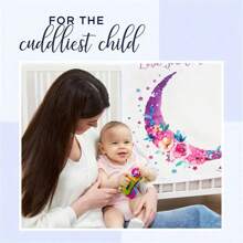 1pc Pink Floral & Moon Patterned Polyester Newborn Baby Swaddle Blanket For Month Photography Baby Shower Family Decorations Gifts Baby Shower Easter Gifts Things For Girls/Boys