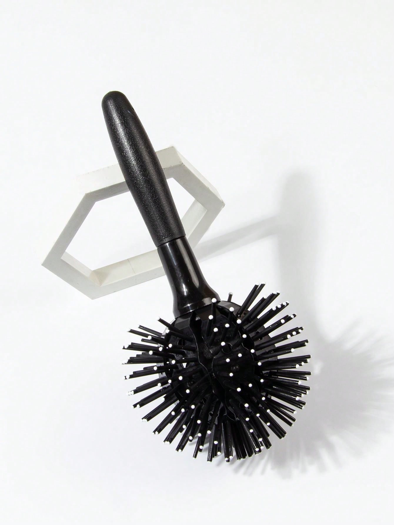 Dry and wet use round hairbrush 1 large plastic funny round dual