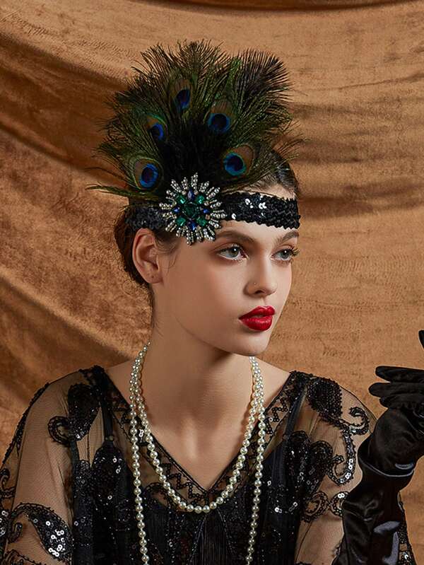 1920s headpiece feather