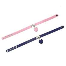 1 件女士 Pu 皮革朋克哥德式愛心吊墜項圈帶可調節金屬環,適合日常、派對、酒吧和表演