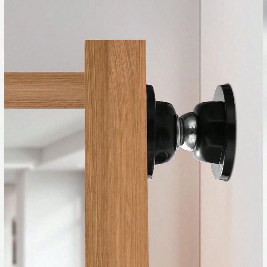 1pc Black Nodrill Door Stopper With Strong For Home And Office