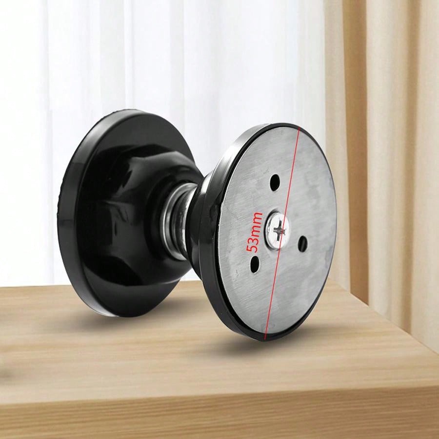 1pc Black Nodrill Door Stopper With Strong For Home And Office