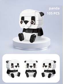 Panda Animal Series Mini Block Decoration - Black and White - View 4