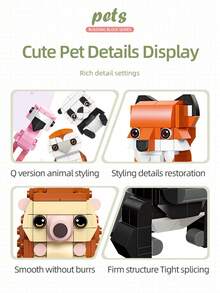 Panda Animal Series Mini Block Decoration - Black and White - View 3