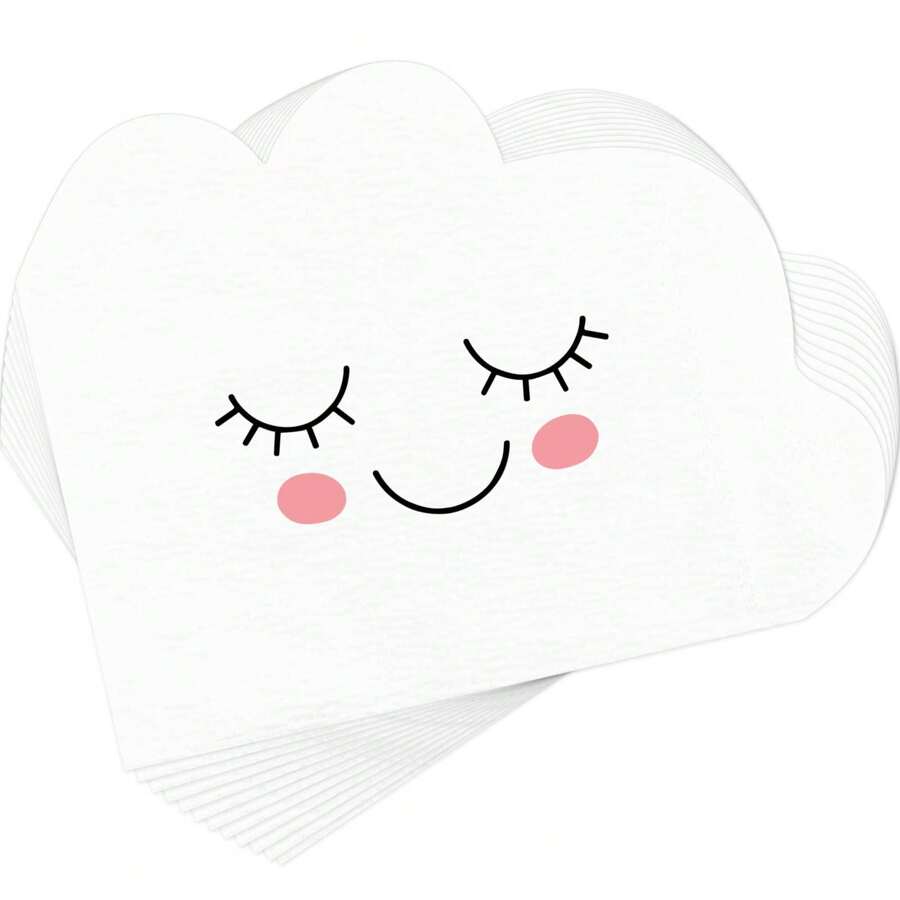 20入組可愛雲朵造型紙巾,嬰兒派對生日性別揭曉派對裝飾用一次性紙巾(害羞風格) - 雲朵 - 查看 1
