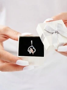 人造情人節心形銀吊墜,i Love You Forever情侶款兩色手工925純銀吊墜,附贈禮盒,適用於情人節、紀念日等場合,作為精品珠寶配飾,送給你的女友