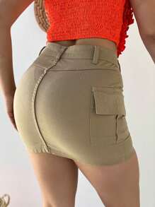 女士牛仔半身裙 - 米色 - 查看 6