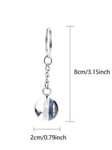 Thiên hà Trái đất Mặt trăng Móc chìa khóa Với Kim loại Vật rủ xuống & Tính hai mặt Bóng thủy tinh Nổi bật Không gian Và Trái đất - Nhiều màu - Xem 4