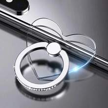 1 Giá đỡ điện thoại dạng nhẫn trong suốt có đính đá Rhinestone Giá đỡ điện thoại dạng nhẫn có thể xoay 360 độ - Bạc - Xem 5