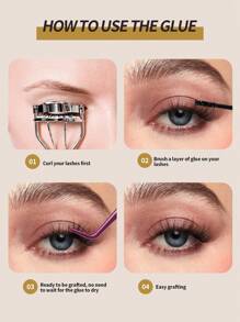 MAGEFY 1 件双头睫毛胶，黑色侧使睫毛浓密卷曲，白色侧使睫毛定型，干燥后自然隐形，牢固粘贴，适合日常使用，用于睫毛，旅行必备睫毛胶，睫毛胶 - 黑色 - 查看 11