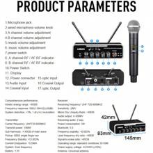 X6無線麥克風,具有光纖、同軸和3.5mm接口,可用於家庭、電視和ktv - 黑色 - 查看 9