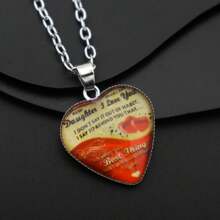 1入時尚水晶心形與I Love You字母細節頸鍊，女性理想禮物給女友