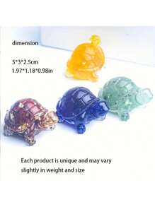 1入流行水晶烏龜桌面裝飾家居裝飾,室內配件帶來好運水晶 - 紫色 - 查看 2