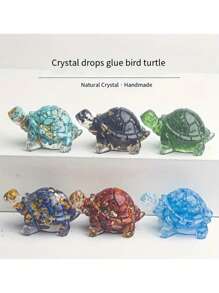1入流行水晶烏龜桌面裝飾家居裝飾,室內配件帶來好運水晶 - 紫色 - 查看 4