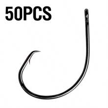 50Pcs Hooks Fishhooks Black Barbed Hooks Carp fishing-equipment Fishing Tools Eagle Mouth Hooks Fishing Supplies