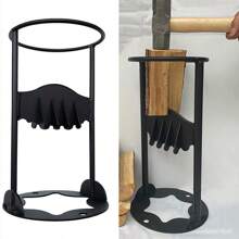 野外露營用劈柴器,重型手動劈柴器,便攜式小型劈柴架,劈柴楔子,碳鋼柴木劈裂器,手動分木機,楔形劈木器,高碳鋼柴木分離器 - 黑色 - 查看 3