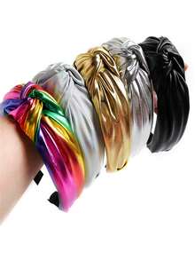 1入組多色女士pu皮革髮帶,適用於聚會、舞會、節日或約會,顏色吸引人